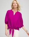 Chico's Tie-front Blouse In Purple Size 12/14 |  In Purple Clover