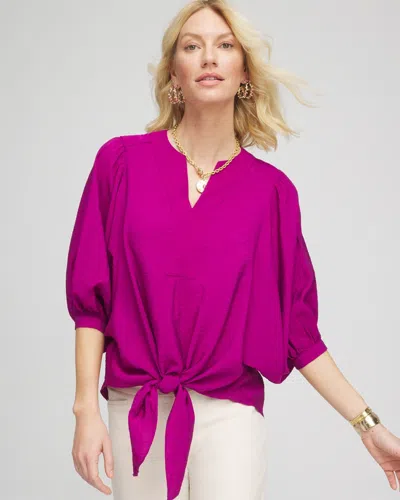 Chico's Tie-front Blouse In Purple Size 12/14 |  In Purple Clover