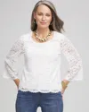 Chico's Scalloped Hem Lace Top In White Size 20/22 |  In Alabaster