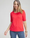 CHICO'S SCOOP NECK TEE IN WATERMELON PUNCH SIZE 16/18 | CHICO'S