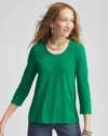 Chico's Touch Of Cool™ 3/4 Sleeve Tee In Ivy League Size 8/10 |  In Ivy League