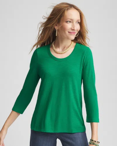 CHICO'S 3/4-SLEEVE TEE IN IVY LEAGUE SIZE 12/14 | CHICO'S