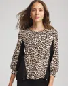 Chico's Scuba Animal-print Bungee Top In Tan In Animal Print