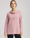 Chico's Scuba Bungee Cowlneck Tunic In Dusty Rose In Pink