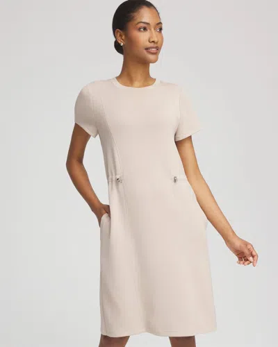 Chico's Scuba Bungee-waist Dress In Neutral