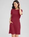 Chico's Scuba Bungee-waist Dress In Russet Red In Red