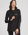 Chico's Scuba Caviar Bead Sweatshirt Top In Black Size 12/14 |  Zenergy In Black