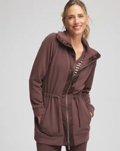 Chico's Scuba Cinch-waist Jacket In Espresso In Brown