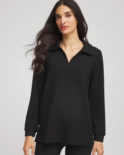 Chico's Scuba Collared Tunic In Black