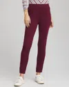 Chico's Scuba Contrast Ankle Pants In Deep Chianti In Burgundy