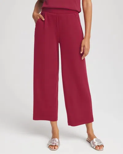 Chico's Scuba Cropped Pants In Russet Red