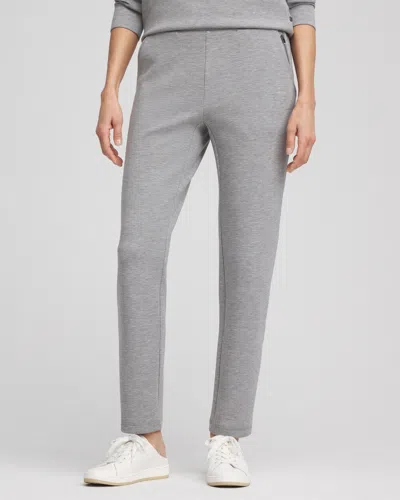 Chico's Scuba Heathered Tapered Ankle Pants In Gray Size 4 |  Zenergy In Moon Shade Gray Heather