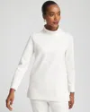 Chico's Scuba Mockneck Tunic In White In White