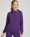 Chico's Scuba Popover Top In Purple Elixir In Purple