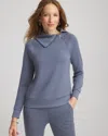 Chico's Scuba Popover Top In Stormy Weather In Blue