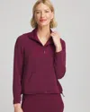Chico's Scuba Ribbed Sweatshirt In Deep Chianti In Burgundy