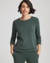 Chico's Scuba Satin-trim Tunic In Darkest Spruce In Green