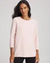 Chico's Scuba Satin-trim Tunic In Pink In Pink