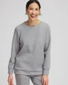 Chico's Scuba Snap Hem Top In Gray Size 16/18 |  Zenergy In Moon Shade Gray Heather