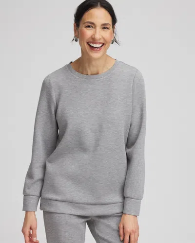 Chico's Scuba Snap Hem Top In Gray Size 16/18 |  Zenergy In Moon Shade Gray Heather