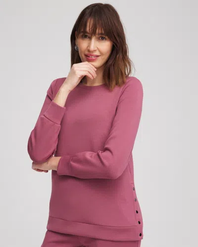 Chico's Scuba Snap Hem Top In Rosewood Size 16/18 |  Zenergy