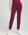 Chico's Scuba Tapered Ankle Pants In Deep Chianti In Burgundy
