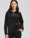 Chico's Scuba Velour Pullover In Black In Black