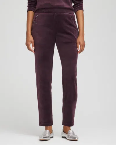 Chico's Scuba Velour Pullover In Night Bloom In Purple