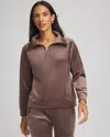 Chico's Scuba Velour Pullover In Walnut In Brown