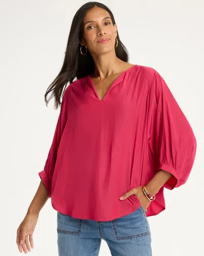 Chico's Sea Island Batwing Sleeve Blouse In Raspberry In Pink