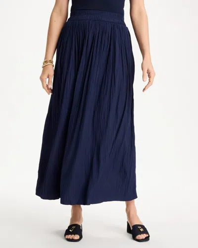 Chico's Sea Island Pull-on Maxi Skirt In Blue