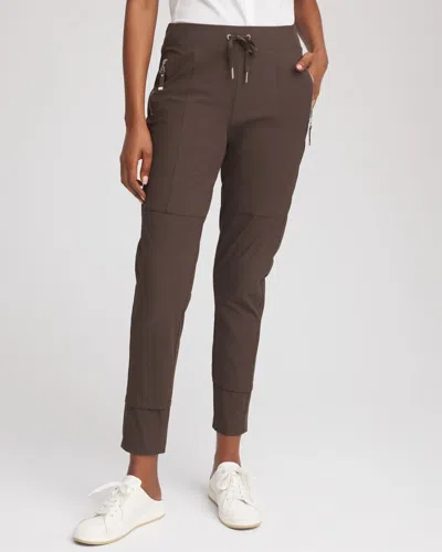 Chico's Seam Detail Stretch Pants In Espresso In Brown