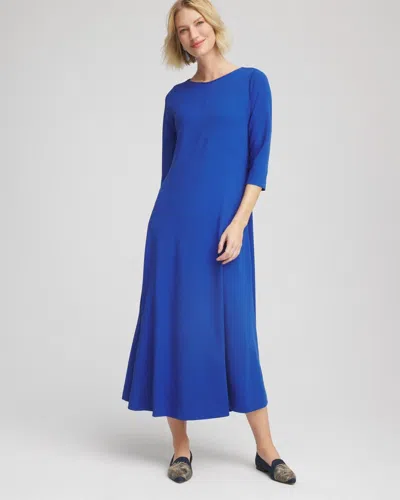 Chico's Seamed Crepe Maxi Dress In Cobalt Stone In Blue