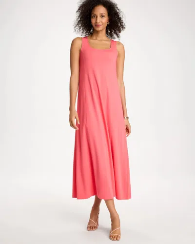 Chico's Seamed Knit Dress In Calypso Coral In Orange