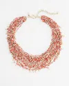 Chico's Seed Bead Bib Necklace |  In Valencia Orange