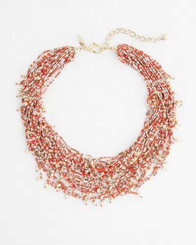 Chico's Seed Bead Bib Necklace |  In Brown