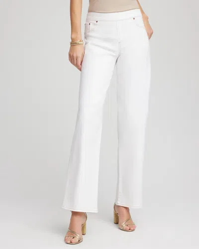 Chico's Seeded Pull-on Wide-leg Jeans In Denim