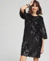 Chico's Sequin Bell-sleeve Dress In Black Size 8/10 |  In Black