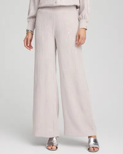 Chico's Sequin Relaxed Straight Leg Pants In Helium Size 18 |