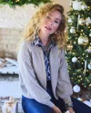 Chico's Sequin Zip Front Cardigan Sweater In Helium Size 20/22 |  In Helium
