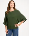 Chico's Sequined Cape Sleeve Pullover In Serene Spruce In Serene Spruce