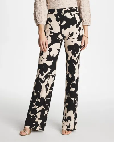 Chico's Shadow Blossom Matte Jersey Pants In Black