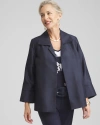 Chico's Shantung Topper In Navy Blue