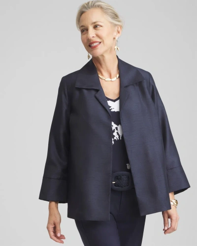 Chico's Shantung Topper In Navy Blue