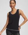 Chico's Shimmer Beaded Sweater Tank In Black Size 20/22 |  In Black