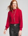 Chico's Shimmer Mock-neck Top In Size 20/22 |  In Red Allure
