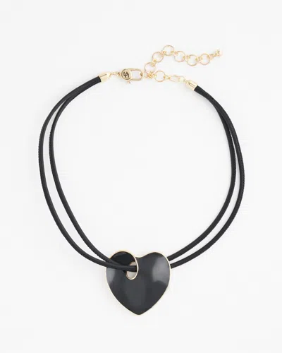 Chico's Shiny Heart Pendant |  In Black