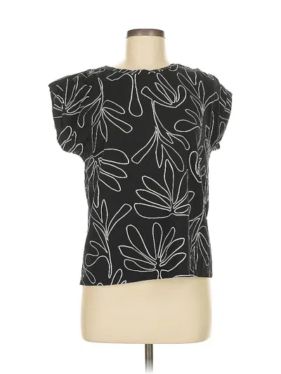 Pre-owned Chico's Short Sleeve Blouse In Black