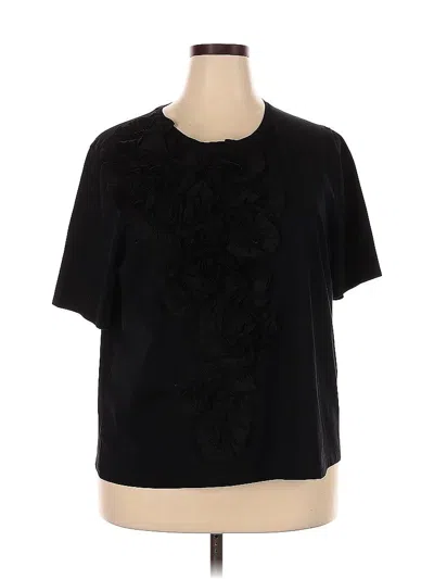 Pre-owned Chico's Short Sleeve Blouse In Black