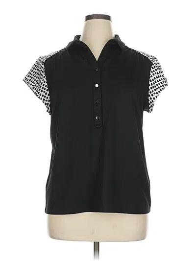 Pre-owned Chico's Short Sleeve Blouse In Black